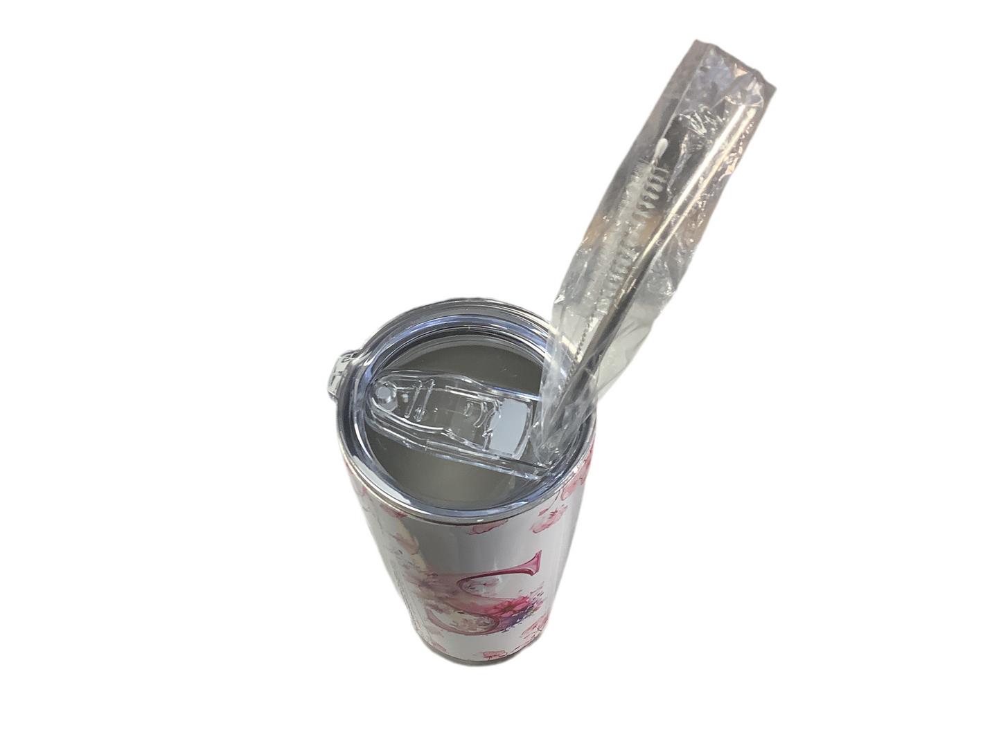 Flower Letter S tumbler 20oz