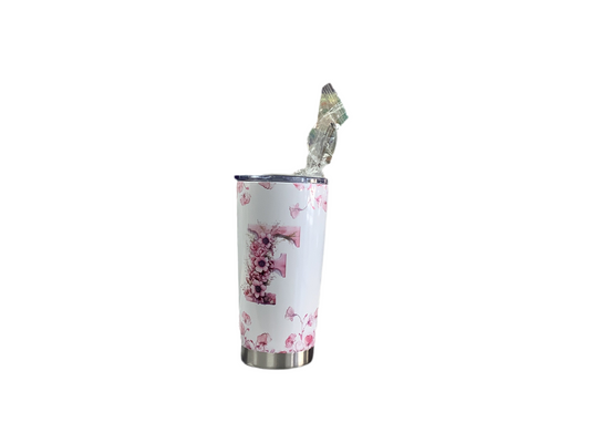 Flower Letter F tumbler 20oz