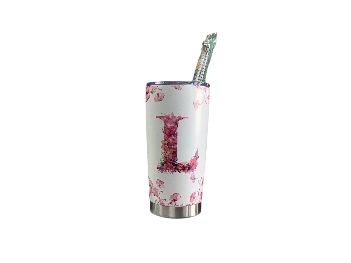 Flower letter L tumbler 20oz