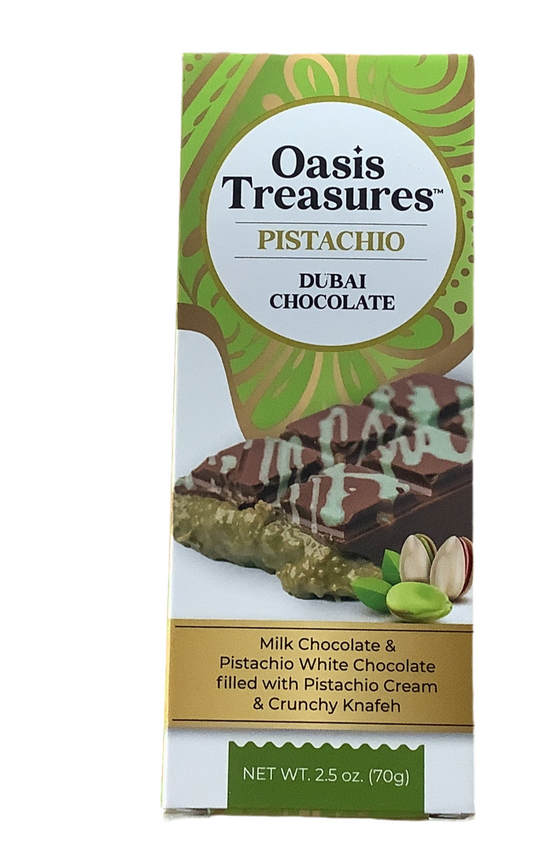 oasis treasure is pistachio Dubai chocolate