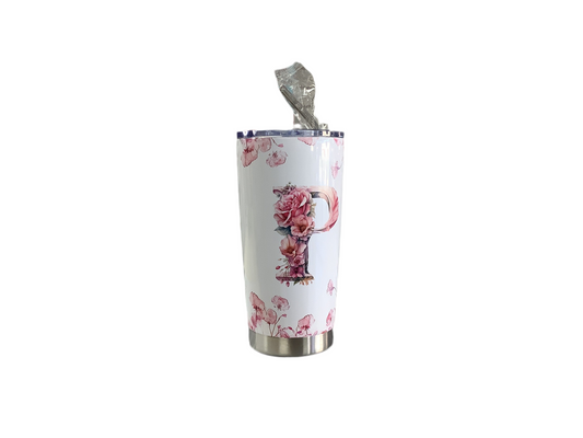 Flower Letter P tumbler 20oz