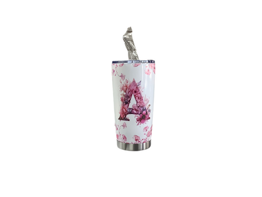 Flower Letter A tumbler 20oz
