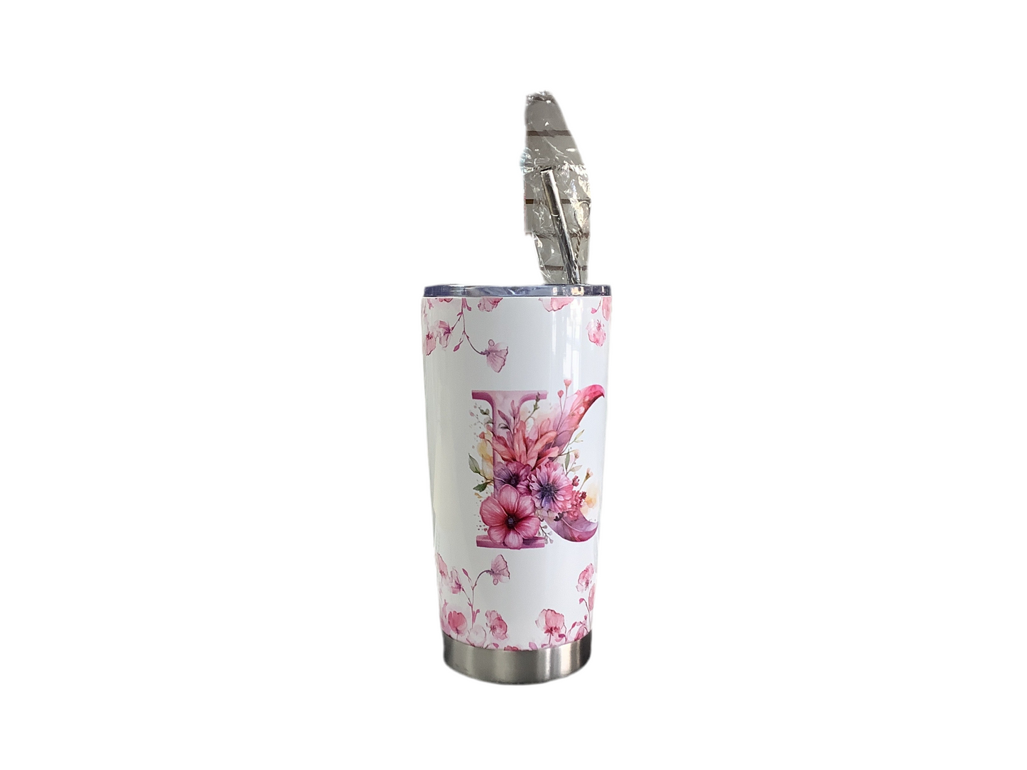 Flower Letter K tumbler 20oz