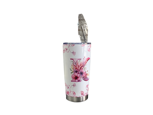 Flower Letter K tumbler 20oz
