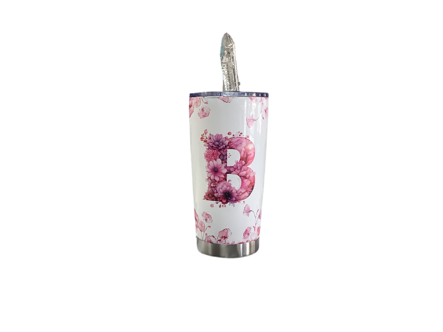 Flower Letter B tumbler 20oz