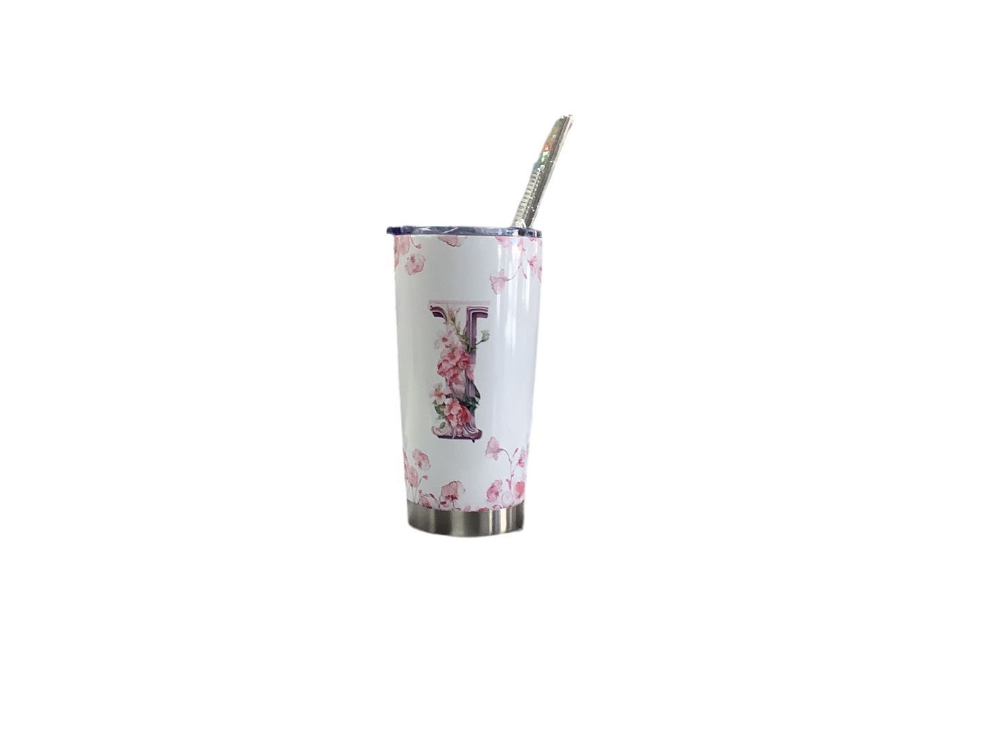 Flower Letter I tumbler 20z