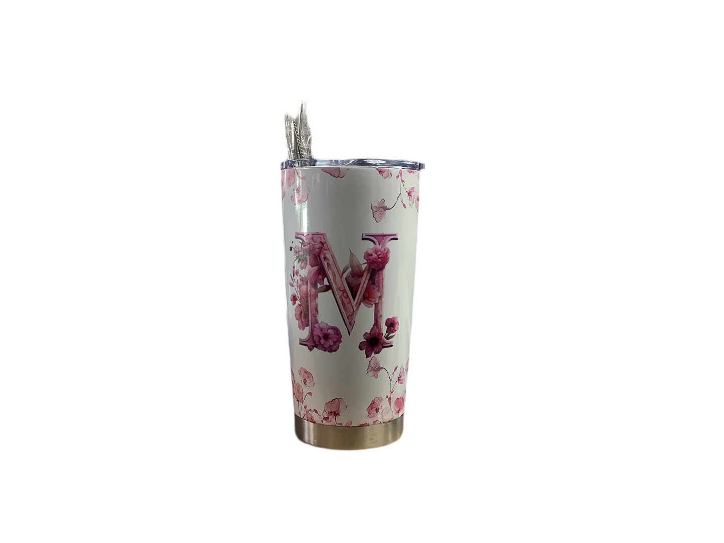 Flower letter M tumblr 20 oz