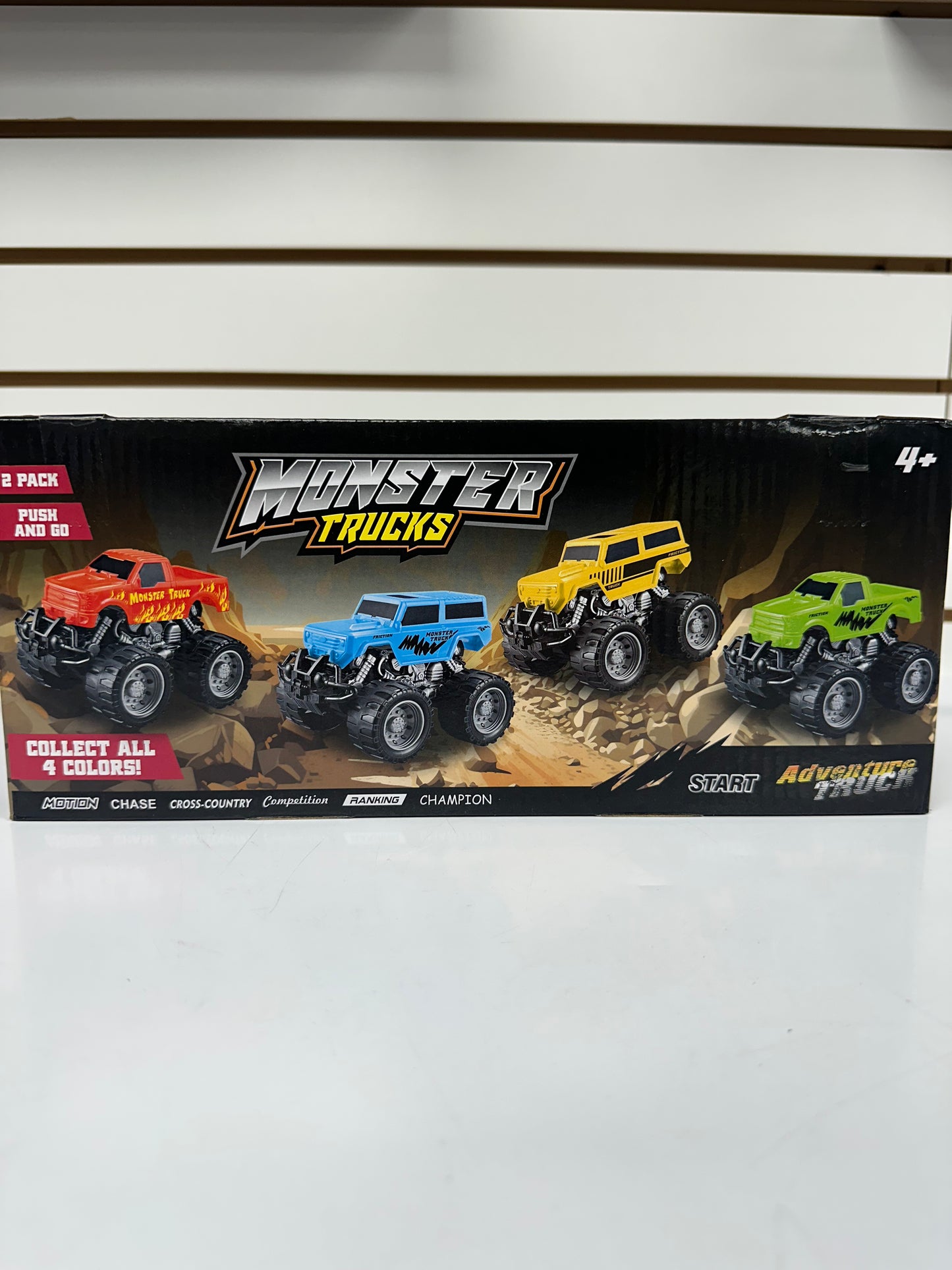 Monster Truck Friction Powered 2 pack push and go